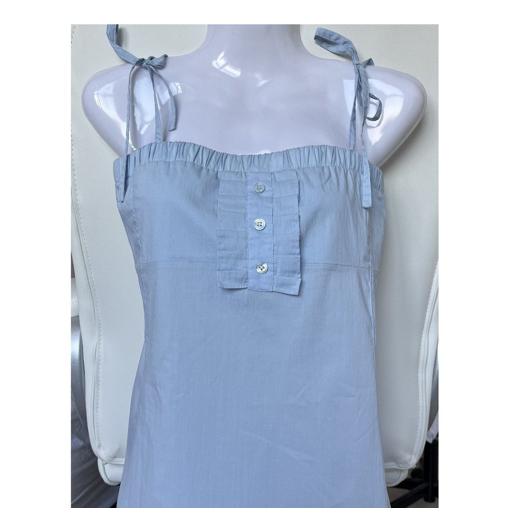PATRIZIA PEPE women's spaghetti strap top sky blue frill made in Italy size S